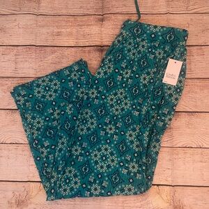 Croft & Barrow 1X Teal Patterned Sleepwear